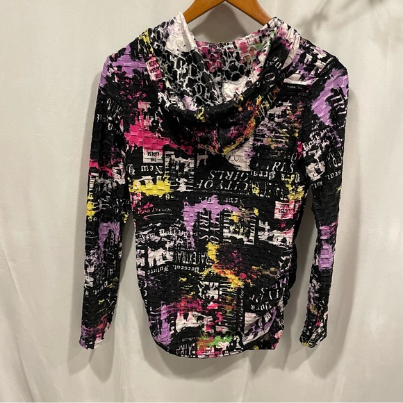 Y2K thick mesh grafitti hoodie top NYC - Picture 2 of 7